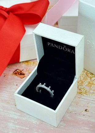 Серебряная кольца «корона» pandora5 фото