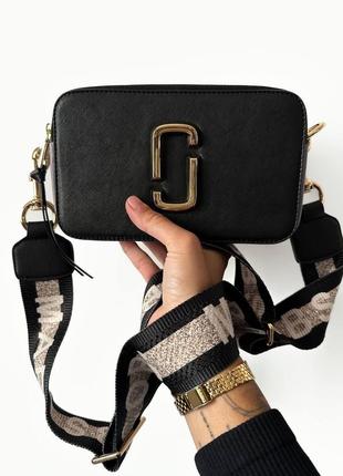 Жіноча сумка марк джейкобс чорна marc jacobs black logo