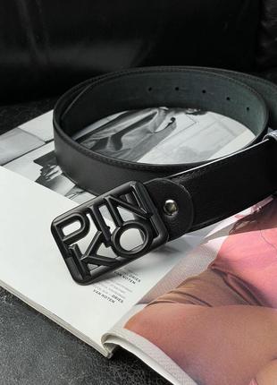 Жіночий ремінь пінко чорний пояс pinko text leather belt black/black1 фото