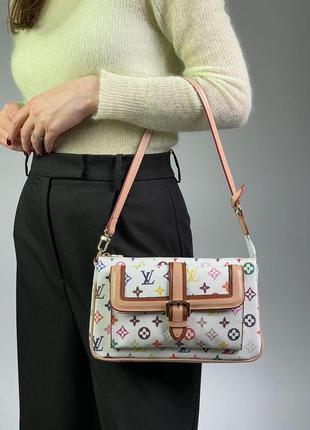 Женская сумка луи виттон белая louis vuitton diane white rainbow