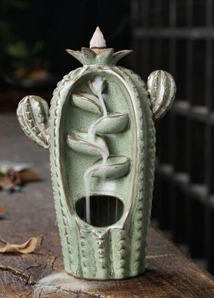 Підставка "рідкий дим" кераміка "кактус" салатовий