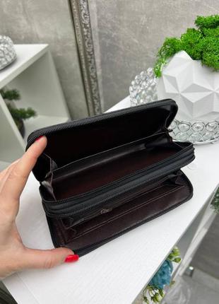 Жіночий гаманець, бумажник в стилі coach, коач, сірий, коричневий, кольоровий5 фото