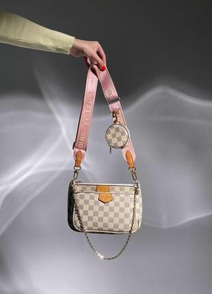 Женская сумка луи виттон слоновая кость louis vuitton pochete multi ivory pink