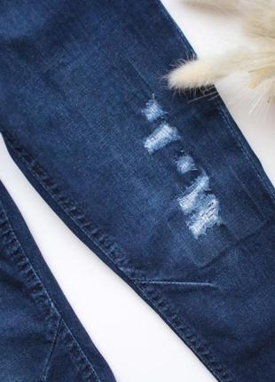 Синие джинсы скинни с потертостями denim co 4-5 р3 фото