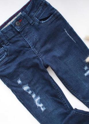 Синие джинсы скинни с потертостями denim co 4-5 р2 фото