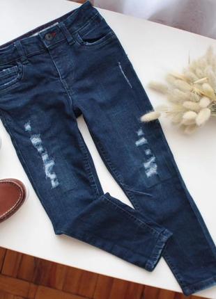 Синие джинсы скинни с потертостями denim co 4-5 р1 фото