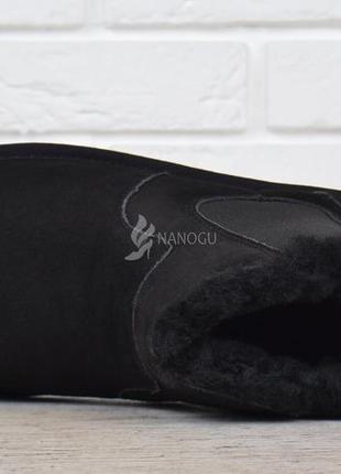 Ботинки мужские ugg australia черные замшевые опушка овчина низкие угги3 фото