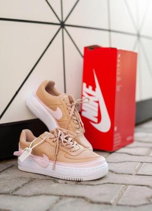 Женские кроссовки nike air force 1 jester beige, найк светлые весна-лето-осень, бежевые, кросівки найк форс жіночі3 фото