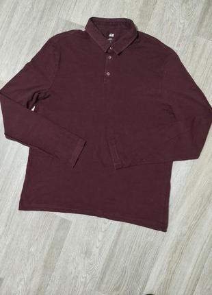 Чоловічий лонгслів/hollister/бордове поло/тонка кофта/h&amp;m/viuman / футболка / світшот