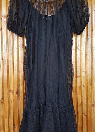 Вечірнє мереживне фатіновое плаття міді zara.4 фото