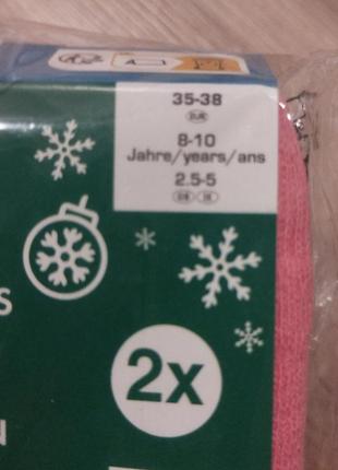 Детские термо носочки 2 пары  размер 35-38. цена за набор. новогодний принт. вариант подарка.4 фото