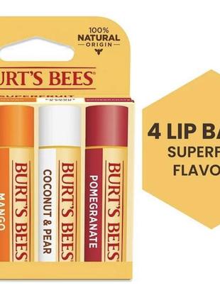 Набор натуральных бальзамов для губ burt's bees сша