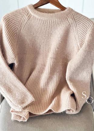 Теплый свитер вязка свободного кроя по фигуре модный трендовый базовый6 фото