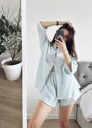 Муслиновый костюм муслин шорты