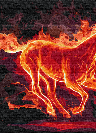 Картина по номерам огненный скакун bs51698