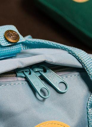 Маленький однотонний рюкзак kånken mini синього кольору розмір 27*21*10 (7l)6 фото