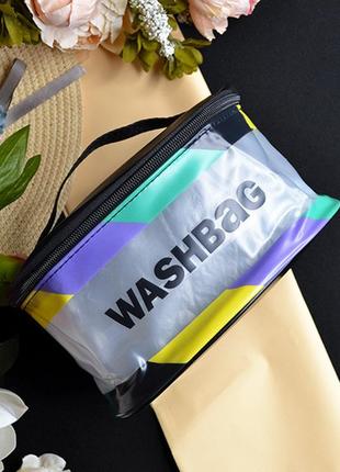 Женская косметичка из єко кожи "washbag" белого цвета размер: 21х11х15 см