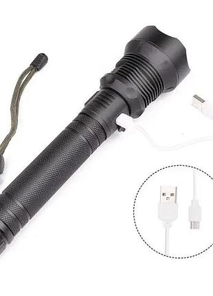 Фонарь аккумуляторный xanes-1282-p90 зу micro usb, 2x18650