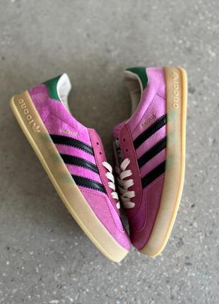 Мужские кроссовки adidas gazelle x gucci pink velvet 40