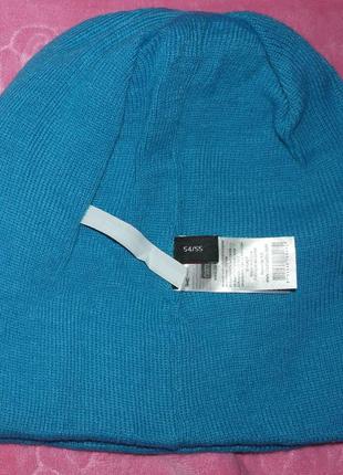 Новая шапка бини плотная ровная вязка бирюзовая