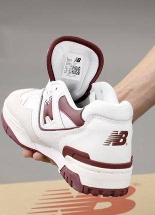 Кросівки жіночі,чоловічі new balance 550 white burgundy(нью беланс білі с червоним)(37-40)2 фото