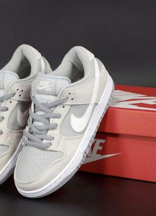 Кросівки шкіряні nike dunk low summit white wolf grey/чоловічі/жіночі (36-40,44)