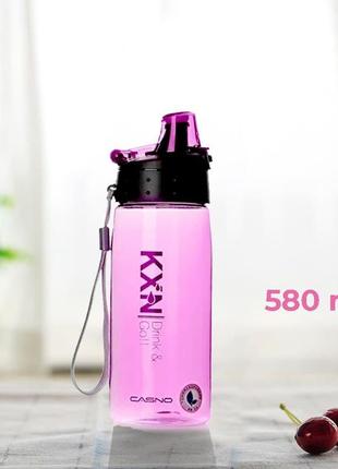 Пляшка для води casno 580 мл kxn-1179 рожева