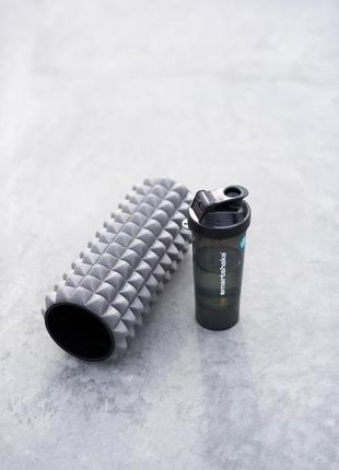 Бутылка шейкер спортивная универсальная для спортзала smartshake slim 500ml black (original) ve-336 фото