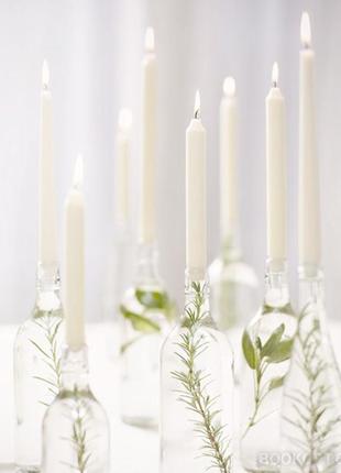Набір свічок циліндричних парафінових пахучих столових bispol s1-66 білі 6 шт ve-332 фото