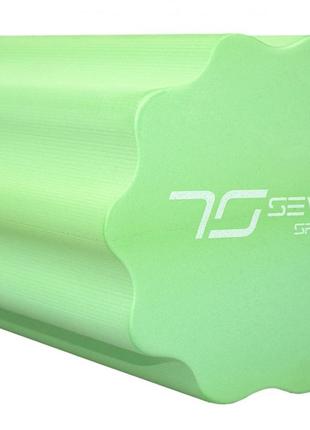 Ролик масажний спортивний тренувальний 7sports профільований yoga roller eva ro3-45 зелений (45*15см.) ve-334 фото