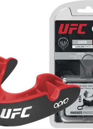 Капа для боксу захисна боксерський захист для єдиноборств opro silver ufc дитяча  black/red (ufc.) ve-331 фото