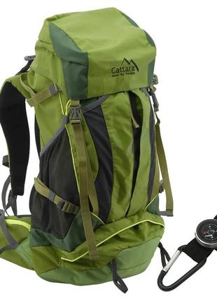 Рюкзак туристичний польовий зносостійкий для кемпінгу та туризму cattara 45l greenw 13860 зелений ve-33