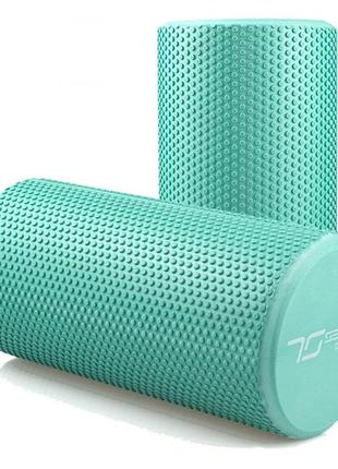 Ролик масажний спортивний тренувальний (валик) 7sports гладкий foam roller eva мятний (30*15см.) ve-33