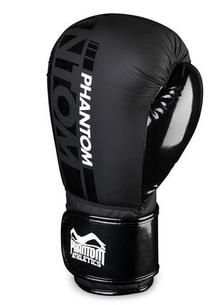 Боксерские перчатки спортивные тренировочные для бокса phantom speed black 12 унций (капа в подарок) ve-332 фото