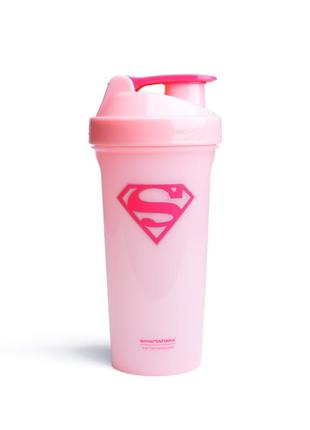 Пляшка шейкер спортивна універсальна для спортзалу smartshake lite 800ml dc supergirl (original) ve-33
