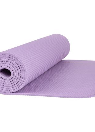 Килимок тренувальний для йоги та фітнесу powerplay 4010 pvc yoga mat лавандовий (173x61x0.6) ve-334 фото