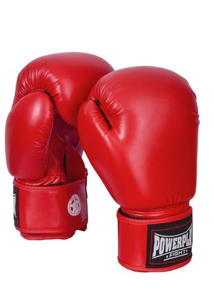 Боксерські рукавиці спортивні тренувальні для бокса powerplay 3004 classic червоні 12 унцій ku-22