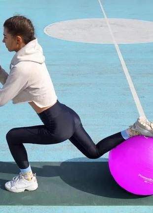 М'яч фітбол спортивний тренувальний для фітнесу power system ps-4011 ø55 cm pro gymball pink ve-333 фото