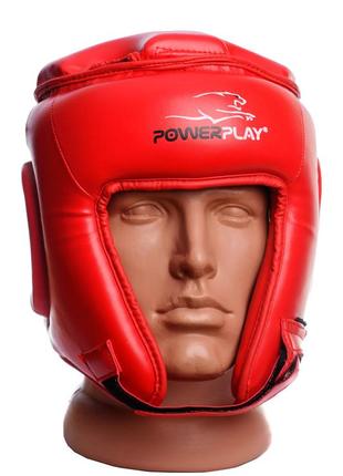 Боксерский шлем турнирный тренировочный спортивный для бокса powerplay красный m ku-22