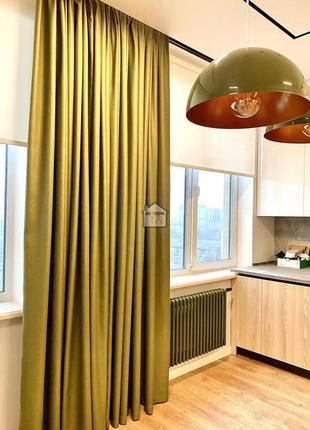 Тканина для штор "котоновий льон", шторна тканина під льон на відріз