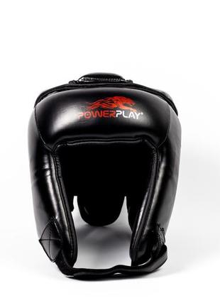 Боксерський шолом турнірний тренувальний спортивний для бокса powerplay чорний m ve-333 фото
