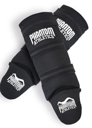 Щиток для захисту гомілки універсальний спортивний захист та стопи phantom impact basic l/xl black ve-333 фото