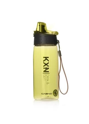 Пляшка спортивна для води пластикова для тренувань casno 580 мл kxn-1179 зелена ve-33