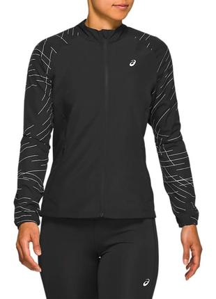 Ветровка беговая женская asics night track jacket черный xs (2012a836-001)