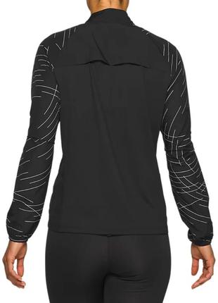 Ветровка беговая женская asics night track jacket черный xs (2012a836-001)2 фото