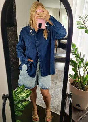 Джинсовая рубашка оверсайз monki