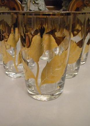 Набор кувшин стаканы 6 шт позолота хрусталь богемия чехословакия №1625 фото