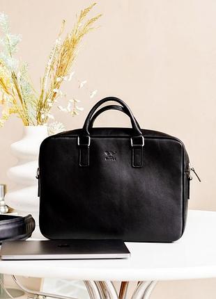 Сумка ділова шкіряна чорна briefcase2 фото