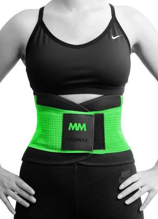 Пояс компрессионный для похудения и поддержки madmax mfa-277 slimming belt black/neon green m ku-22