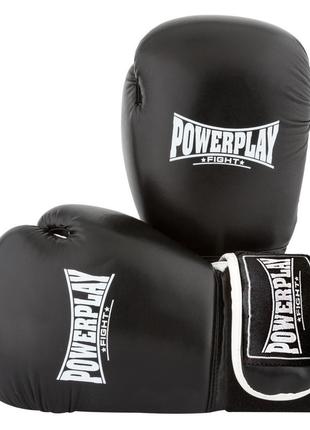 Боксерские перчатки спортивные тренировочные для бокса powerplay 3019 challenger черные 12 унций ku-22